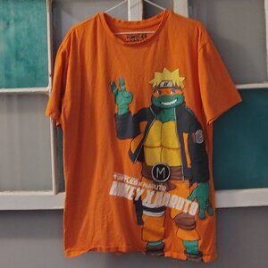 TMNT Teenage Mutant Ninja Turtles Mikey X Naruto T-Shirt Men's Michelango